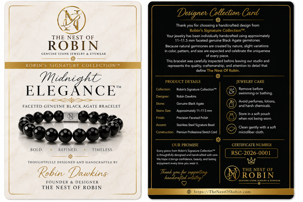 Midnight Elegance™ | Faceted Black Agate Bracelet
