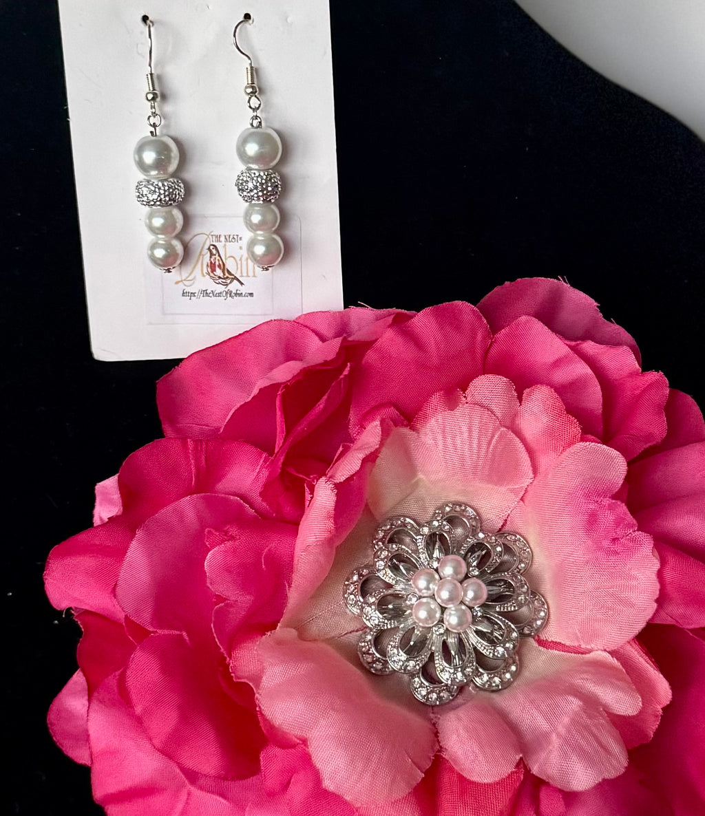 “Zaylee” Floral Brooch & Earrings Set