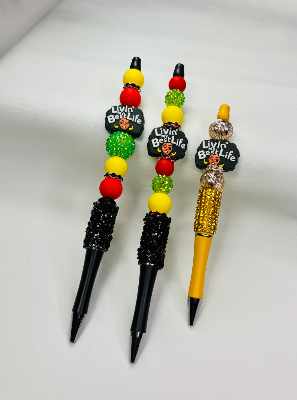 "Livin' My Best Life" Beaded Ink Pen