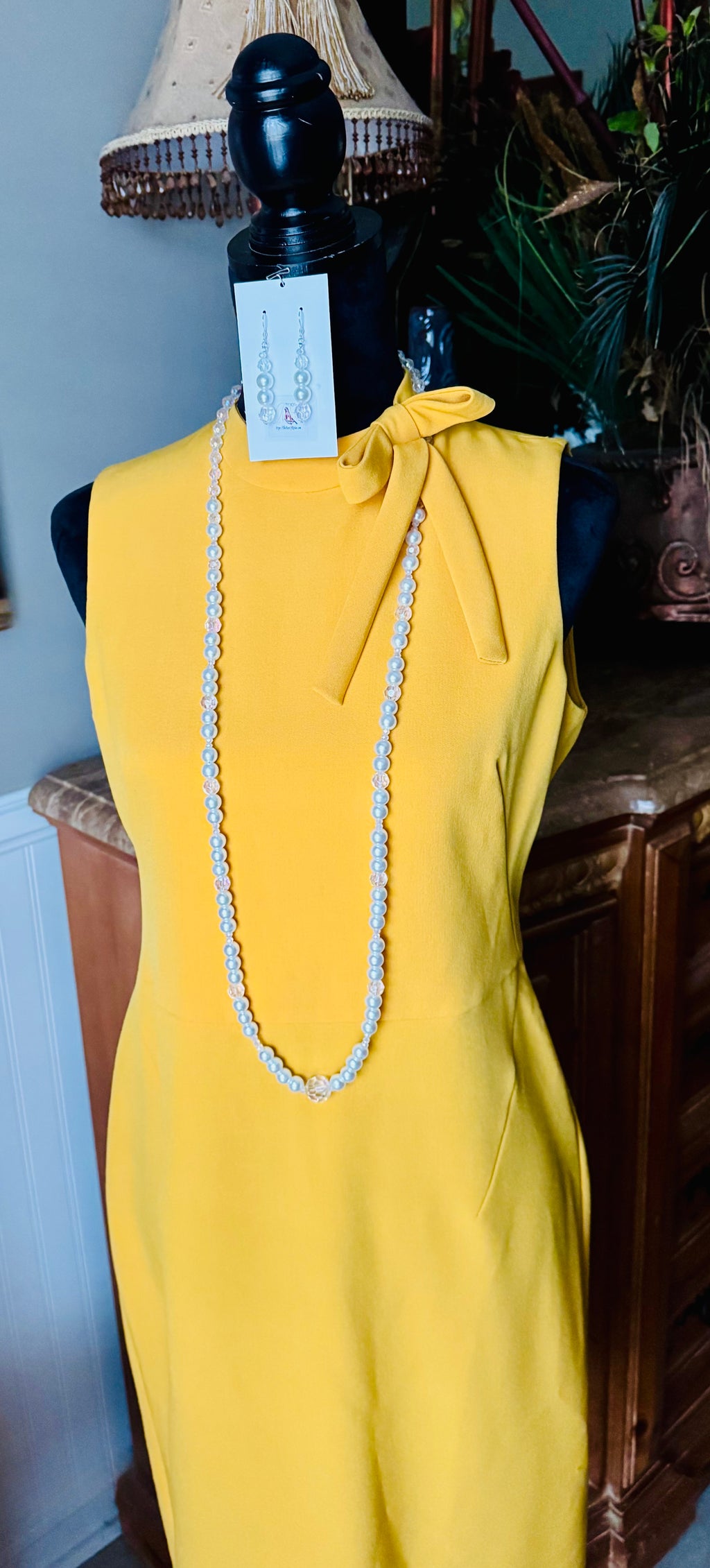 “Swan” Long Necklace & Earrings Set