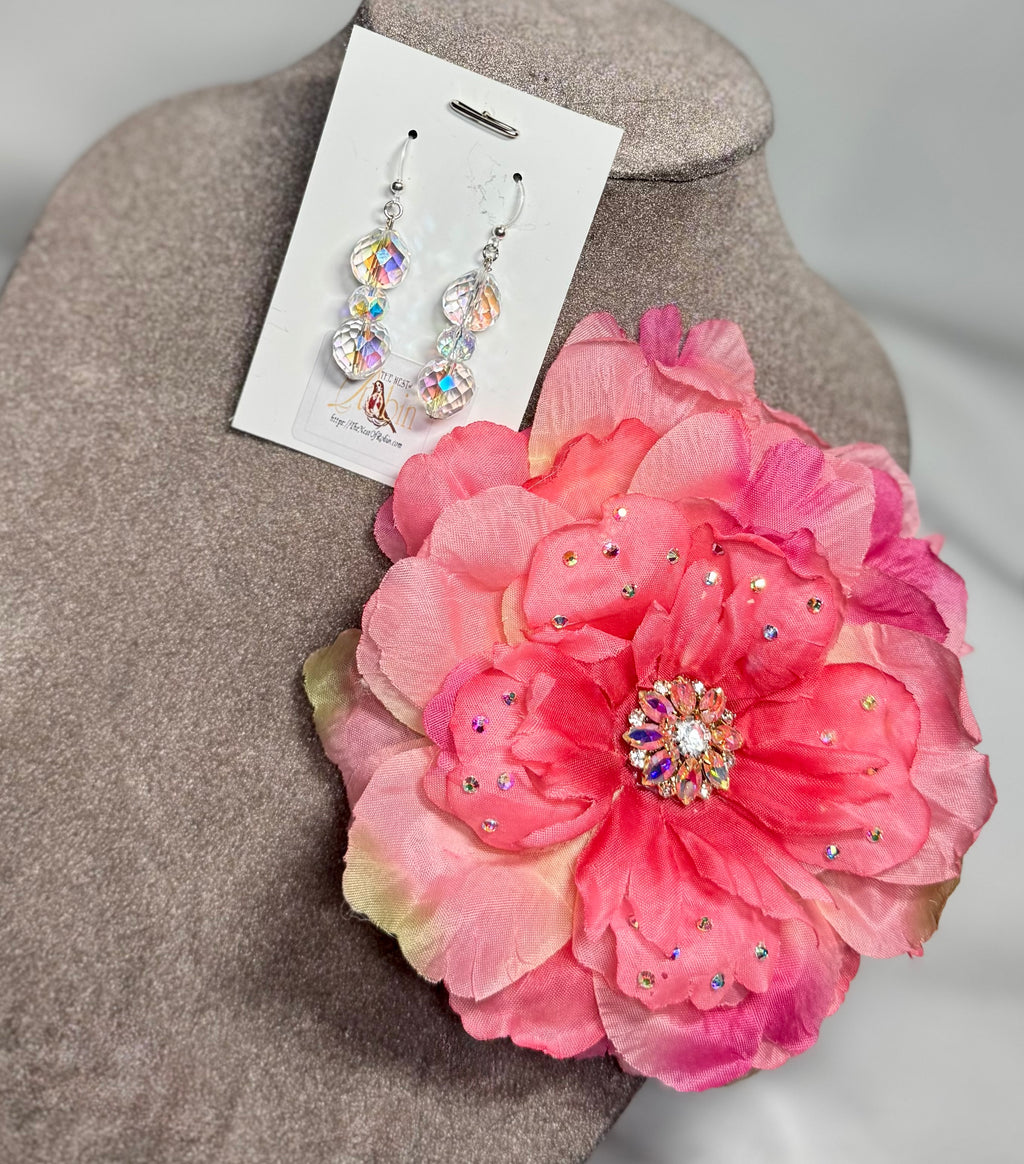 “Lottie” Floral Brooch & Earrings Set