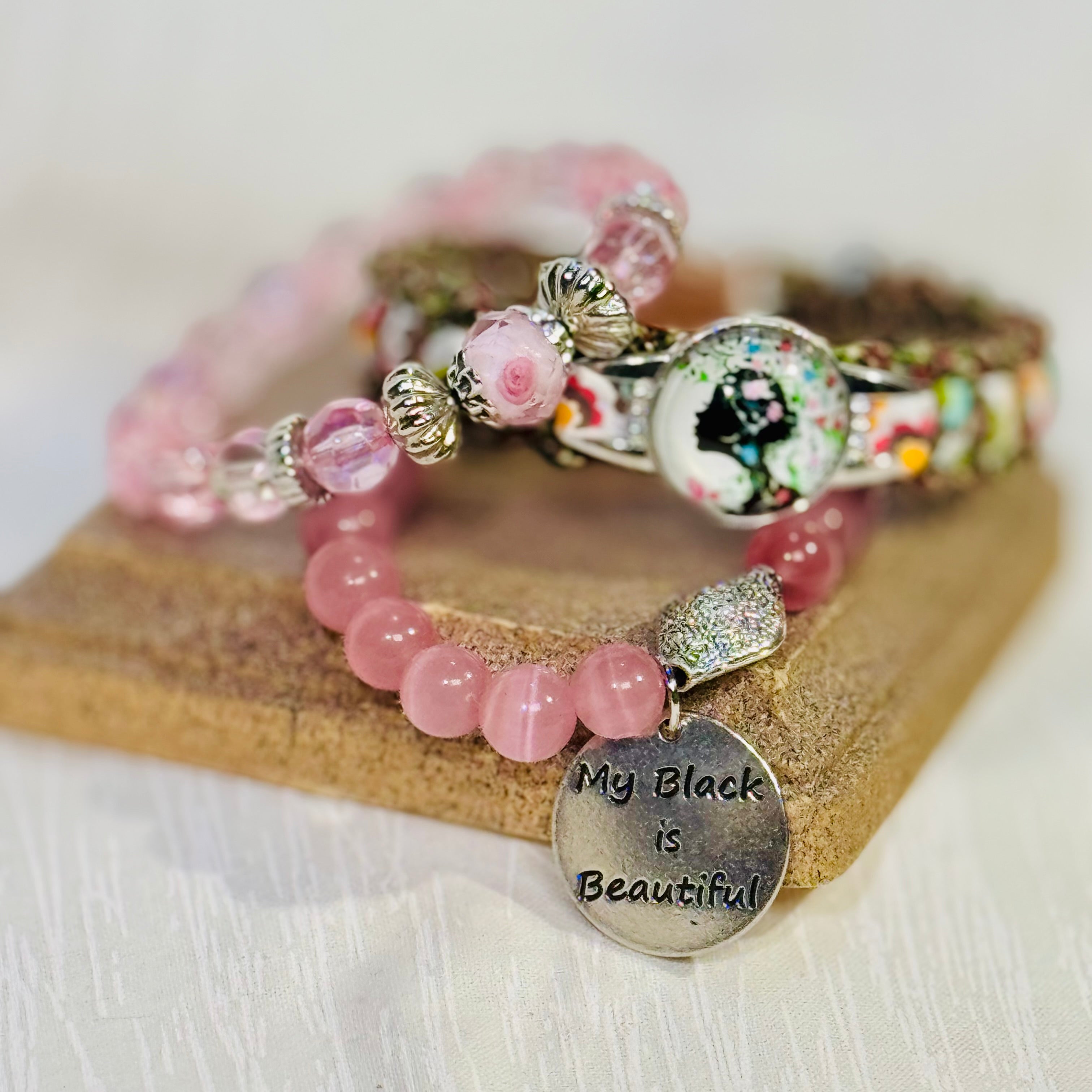 "Floral Queen" Braided Bracelet Set
