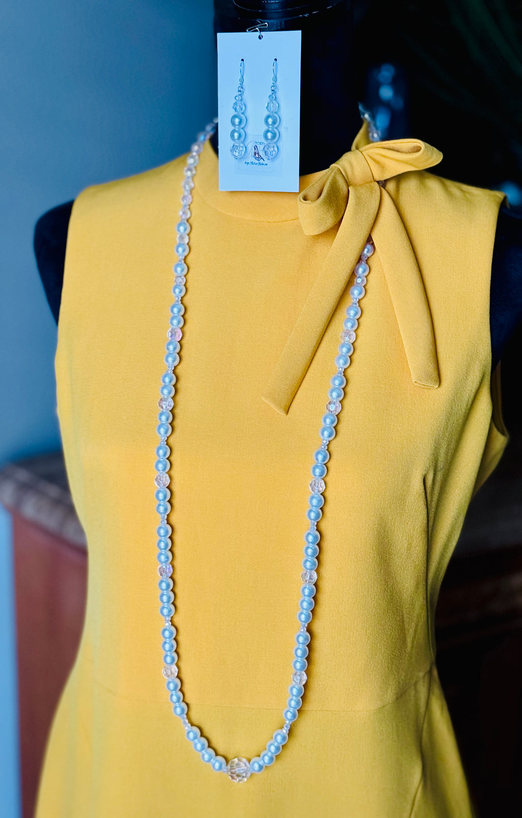 “Swan” Long Necklace & Earrings Set