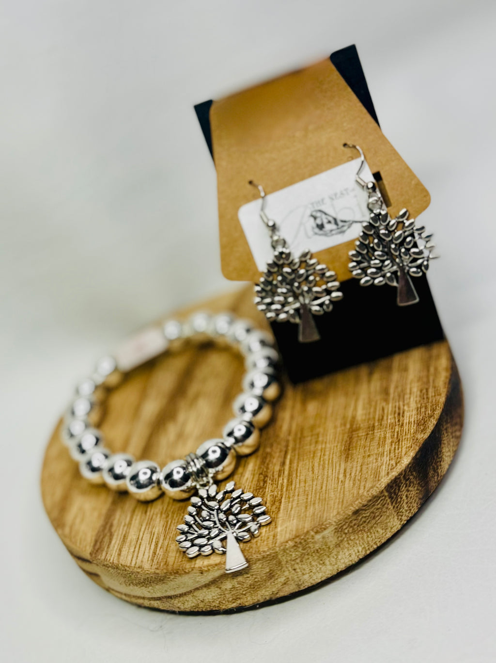 Silver “Legacy of the Roots” Bracelet & Earrings Set