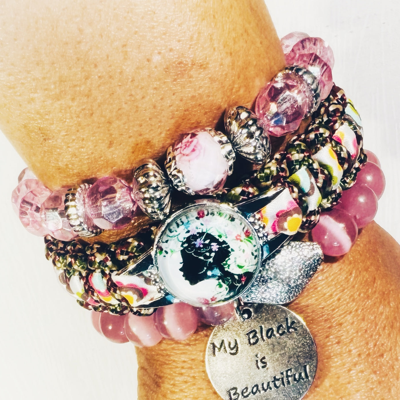 "Floral Queen" Braided Bracelet Set