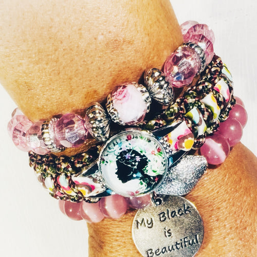 "Floral Queen" Braided Bracelet Set