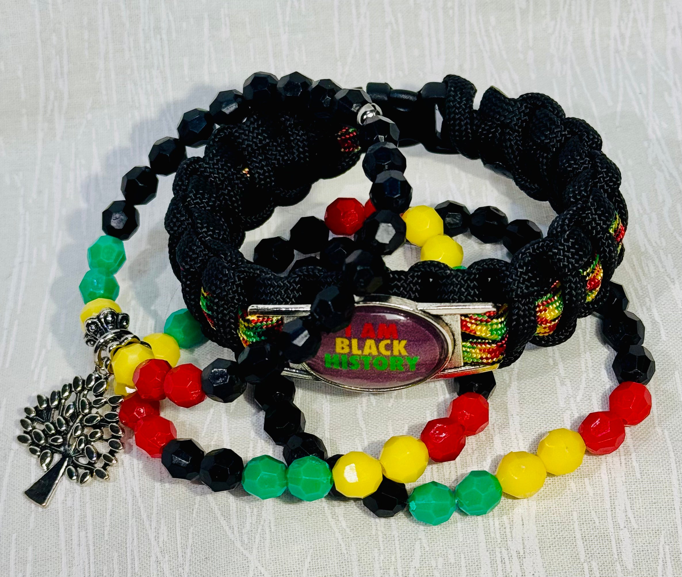 “I Am Black History” Braided Bracelet Set