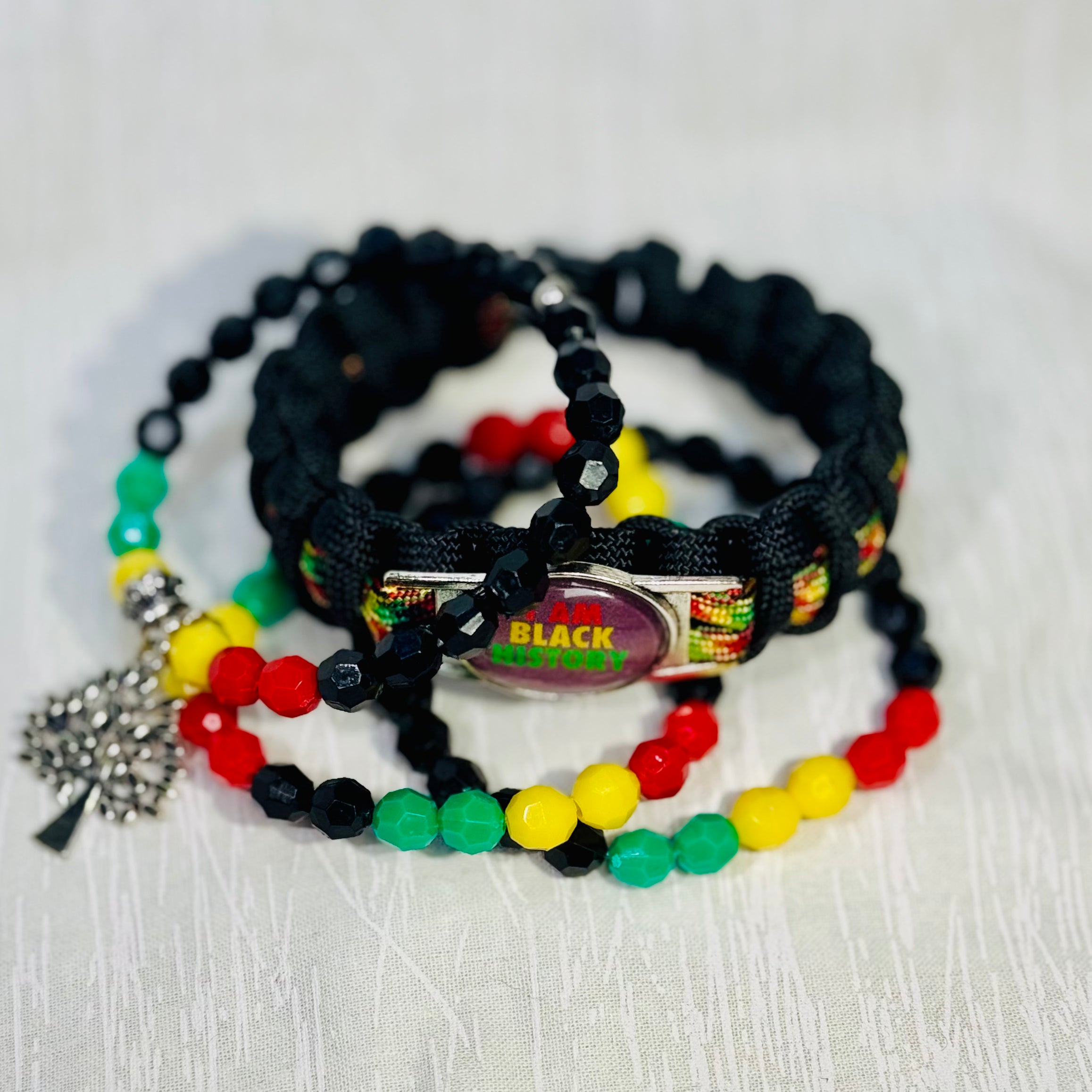 “I Am Black History” Braided Bracelet Set