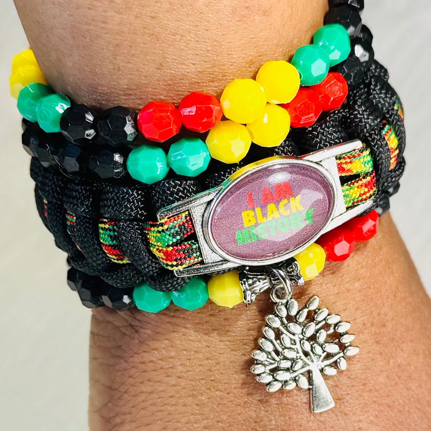 “I Am Black History” Braided Bracelet Set