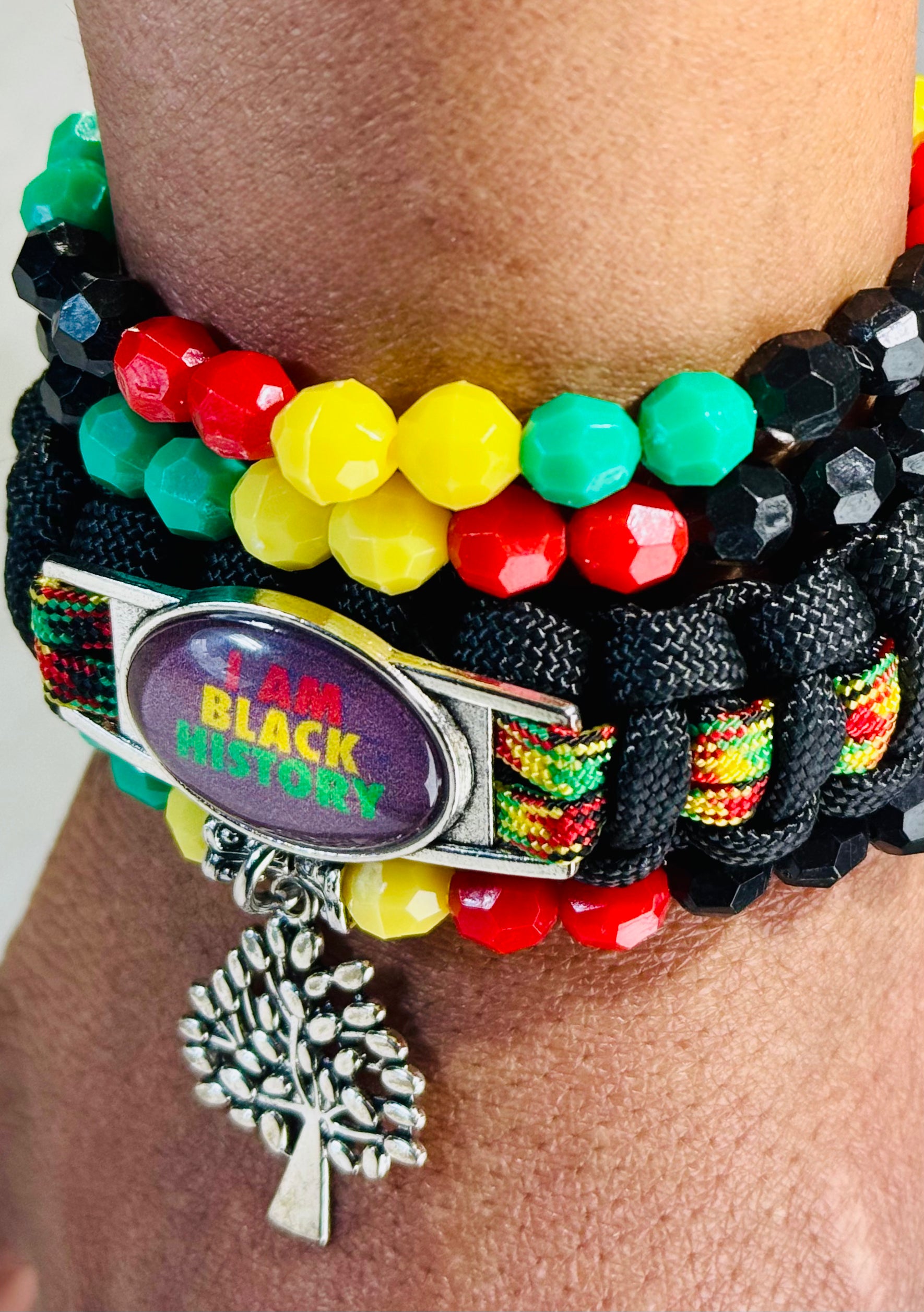 “I Am Black History” Braided Bracelet Set