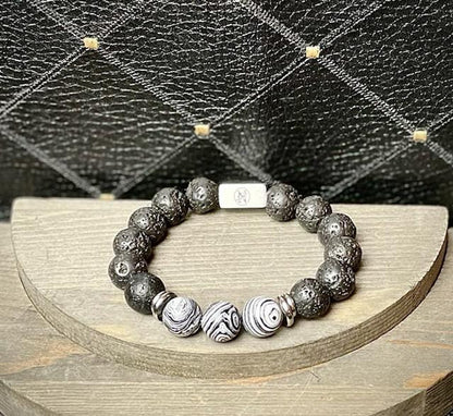 "Zebra Night" Genuine Stone Bracelet