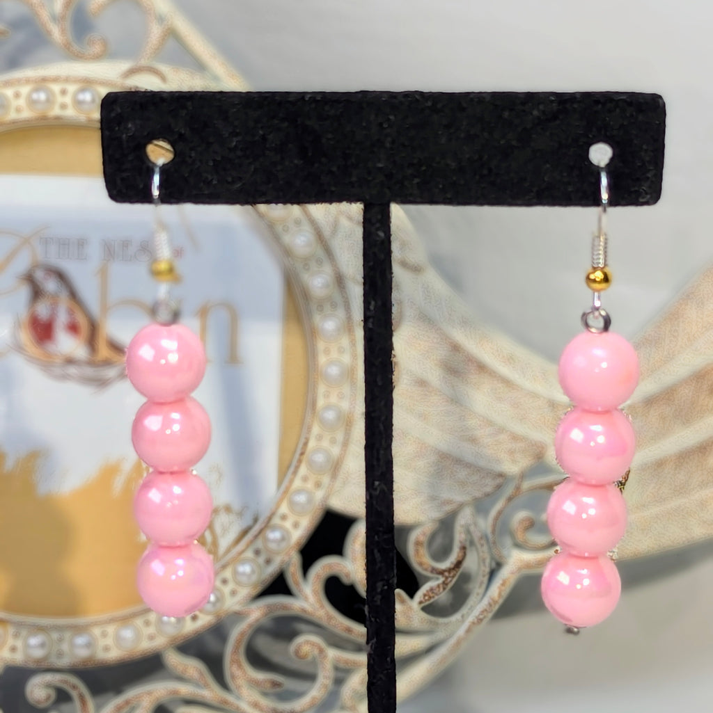 Pink Ribbon Bracelet & Earrings Set