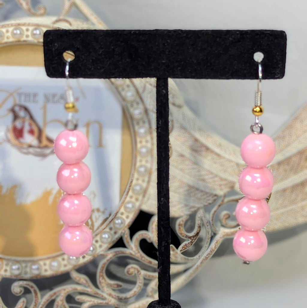 Pink Ribbon Bracelet & Earrings Set