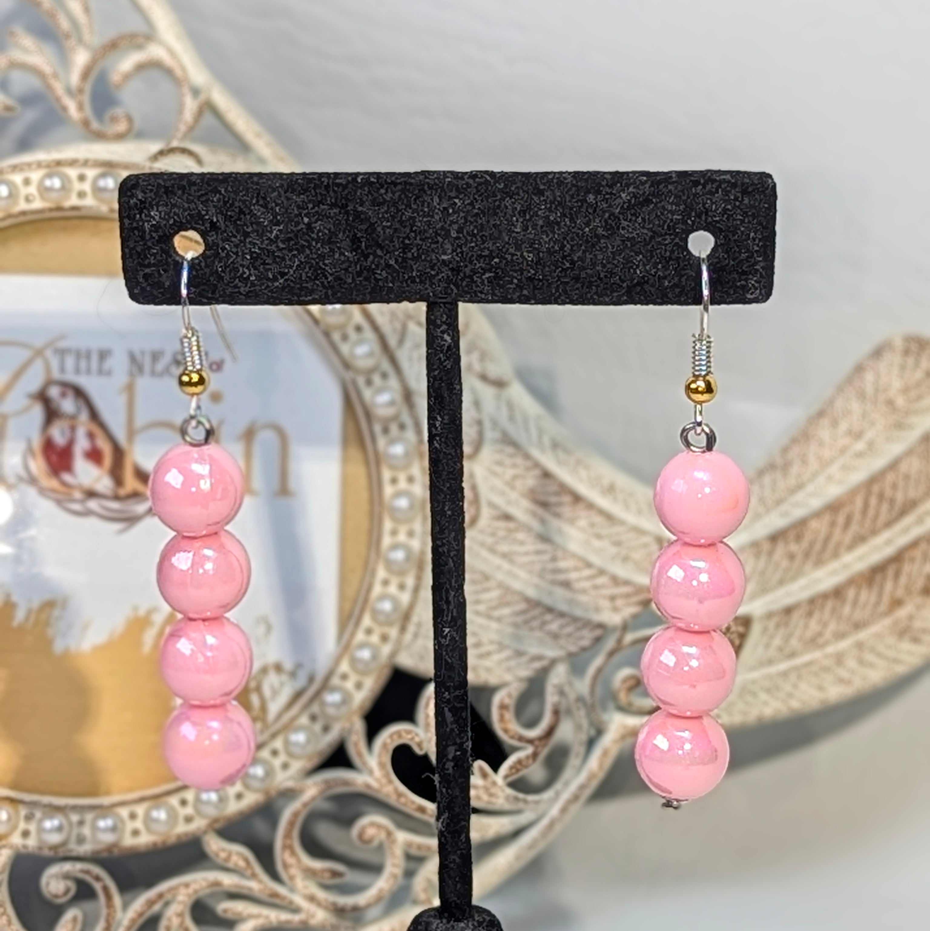 Pink Ribbon Bracelet & Earrings Set