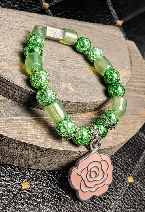 Tea-Rose Charm Bracelet