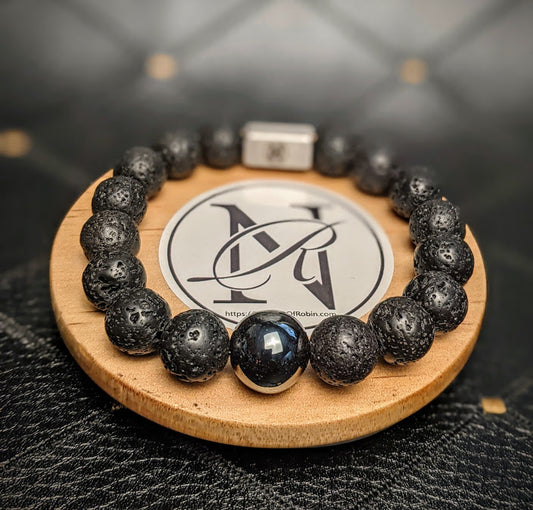 "Black Knight" Genuine Stone Bracelet