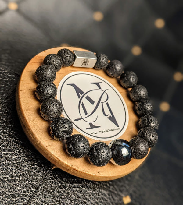 "Black Knight" Genuine Stone Bracelet