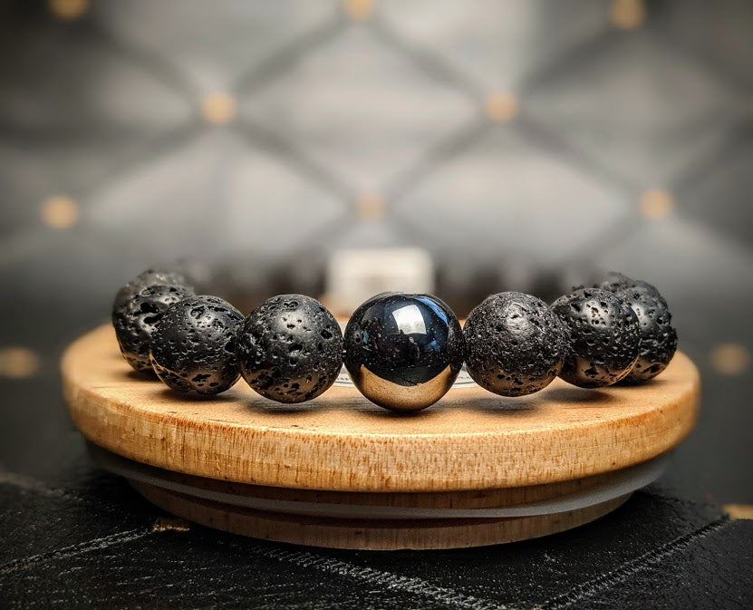 "Black Knight" Genuine Stone Bracelet