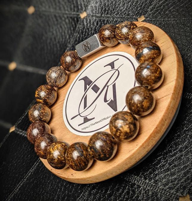 "Golden Chocolate" Genuine Stone Bracelet