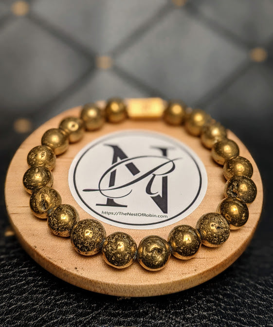 Clearance Item - "Gold Mine" Genuine Stone Bracelet