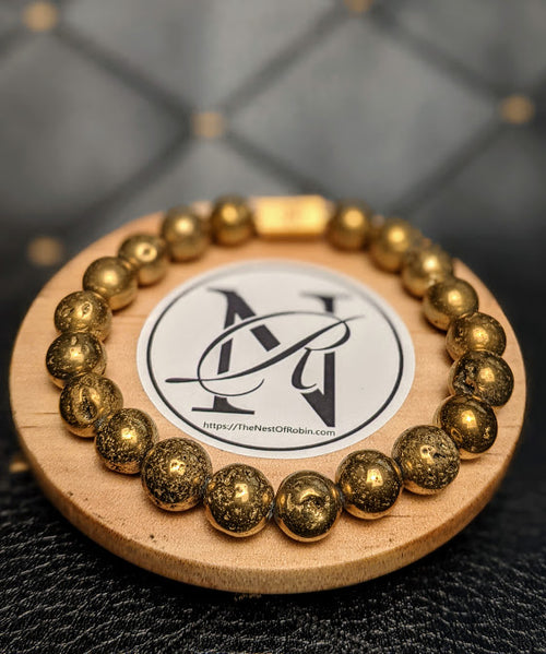 Clearance Item - "Gold Mine" Genuine Stone Bracelet
