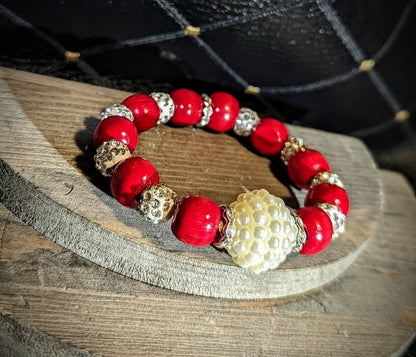 Big Pearlie Red Bracelet