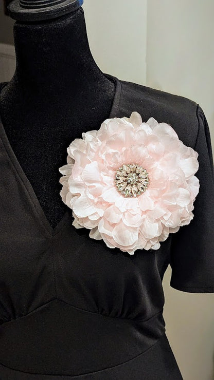 Blush Rose Brooch & Earrings Set