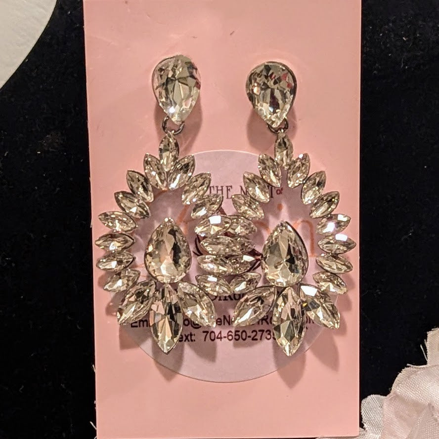 Blush Rose Brooch & Earrings Set