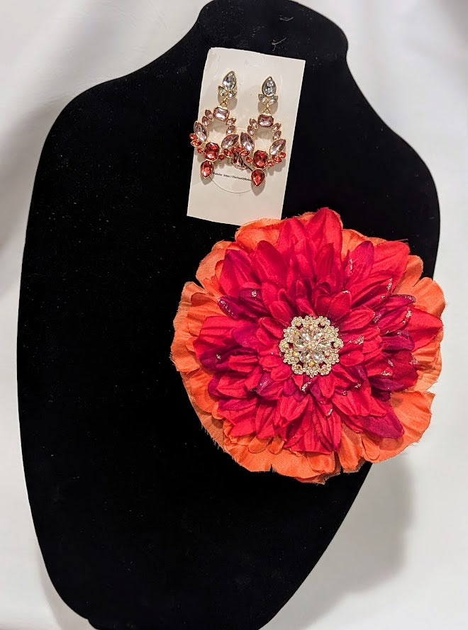 Royal Daffodils Brooch & Earrings Set