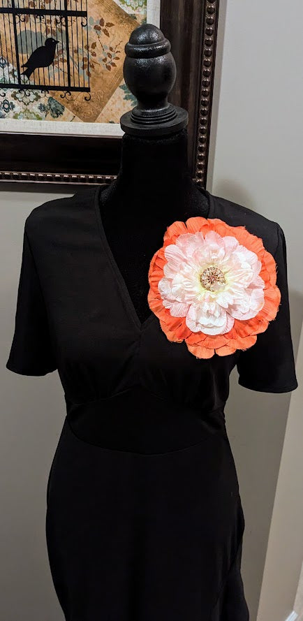 “Pink Peach” Brooch & Earrings Set