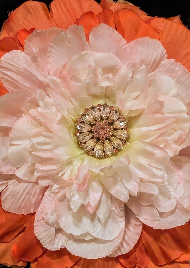 “Pink Peach” Brooch & Earrings Set
