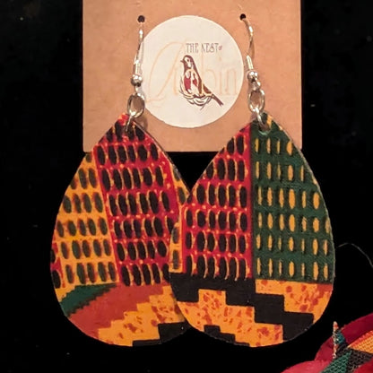 "Kente Cloth" Brooch Set (Brooch & Earrings)