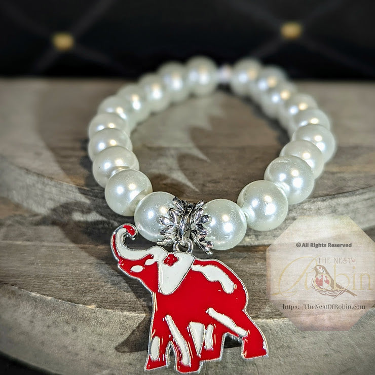 Pearl Elephant Bracelet