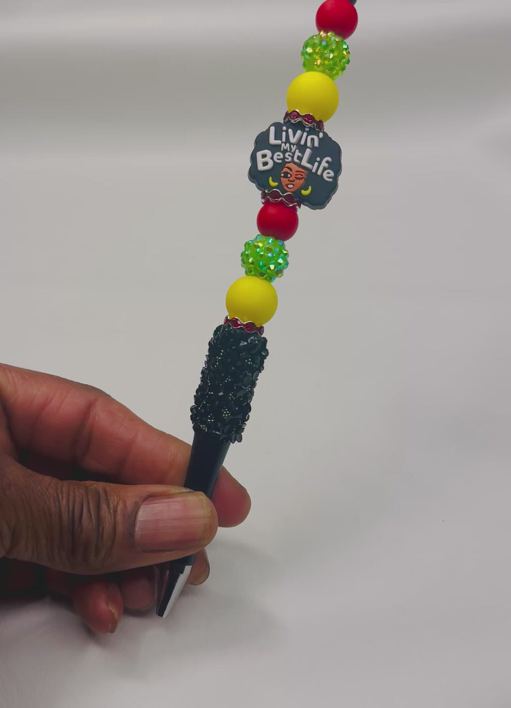 "Livin' My Best Life" Beaded Ink Pen