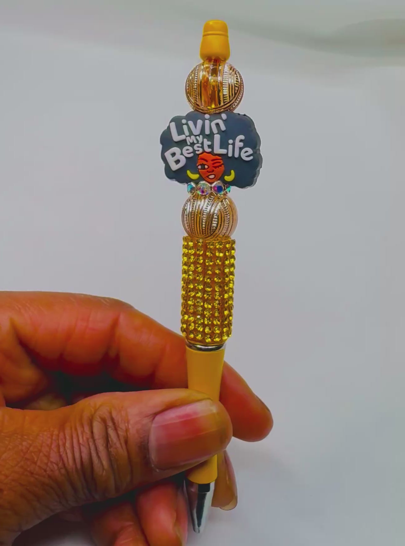 "Livin' My Best Life" Beaded Ink Pen