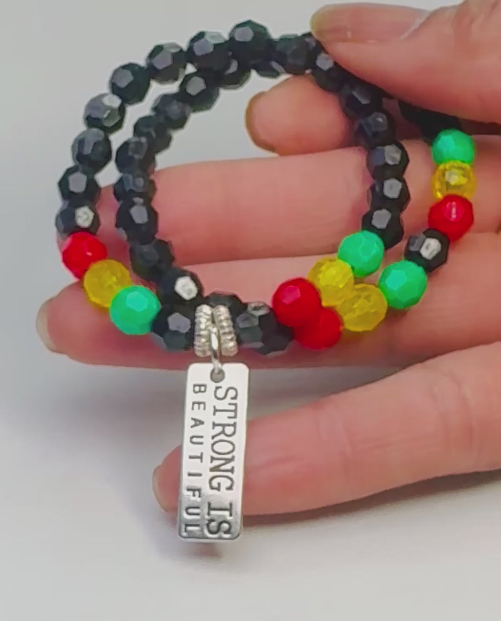 “STRONG IS BEAUTFUL” Bracelet Set