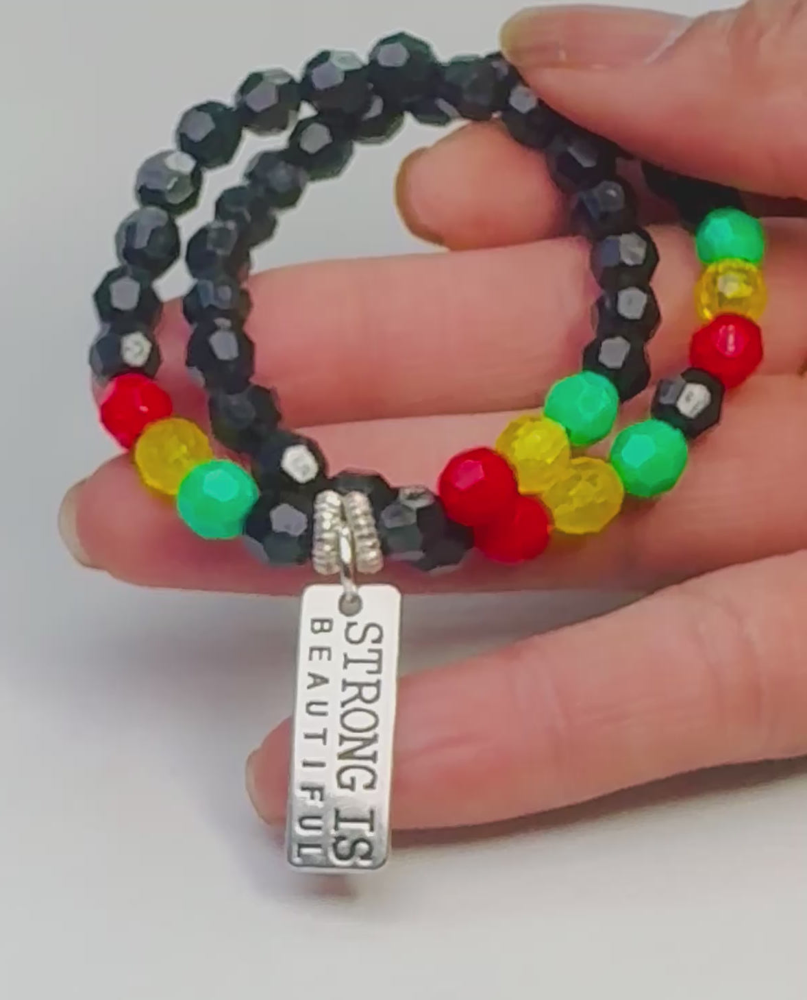 “STRONG IS BEAUTFUL” Bracelet Set
