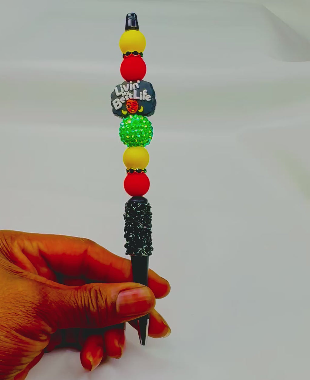 "Livin' My Best Life" Beaded Ink Pen