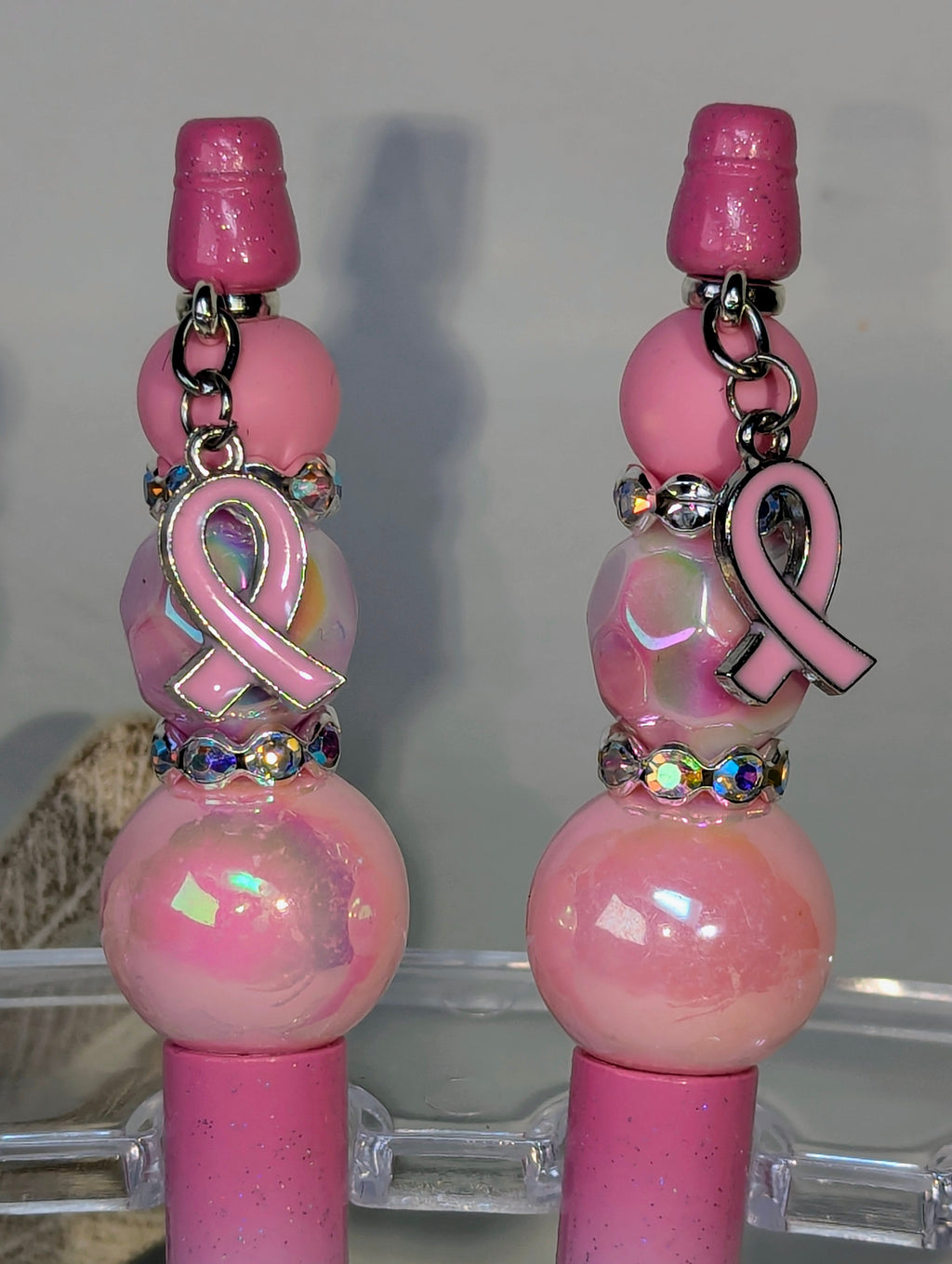 "Pink Ribbon" Beaded Ink Pen