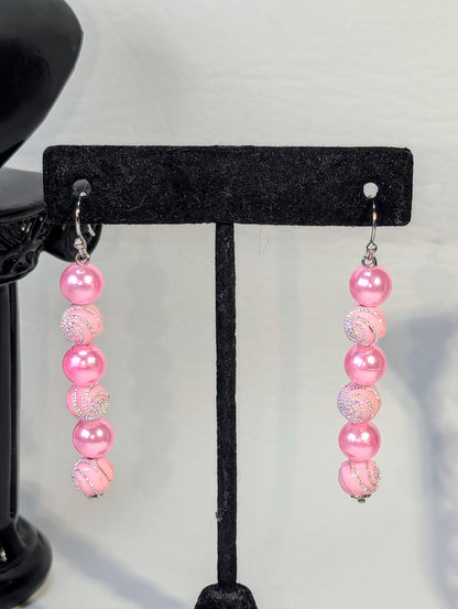 "Pink Pearls" Bracelet & Earrings Set