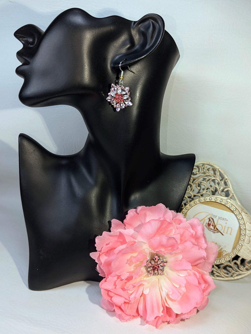 "Pollie" Floral Brooch & Earrings Set