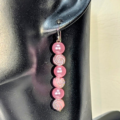 "Pink Pearls" Bracelet & Earrings Set